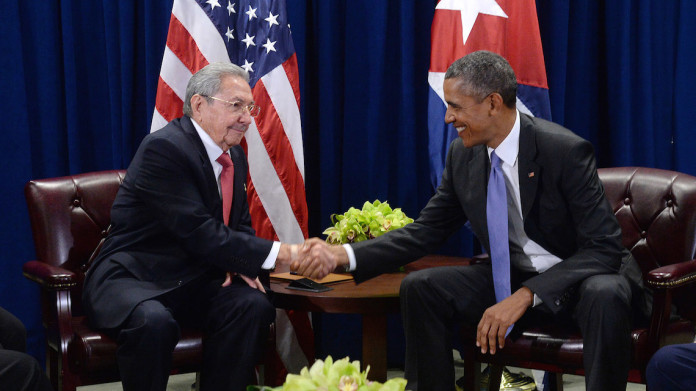 U.S. President Barack Obama Meets With President Raul Castro Of Cuba